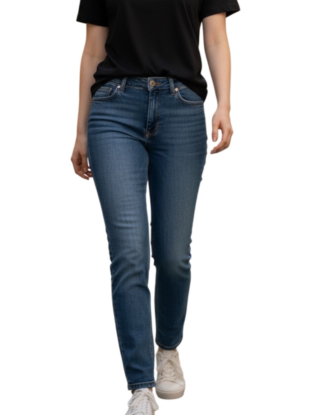 Charter Club Women's Straight Leg Jeans in Dark Blue Wash